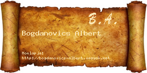 Bogdanovics Albert névjegykártya